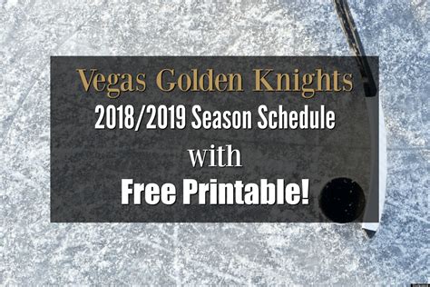 Vegas Golden Knights 2018/2019 Schedule - VGK Ladies