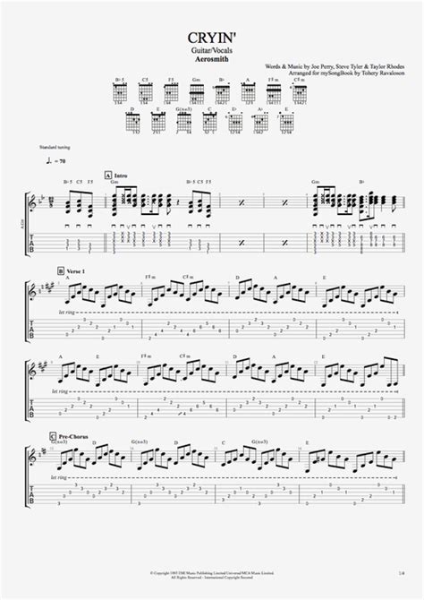 Cryin' Tab by Aerosmith (Guitar Pro) - Guitar & Vocals | mySongBook