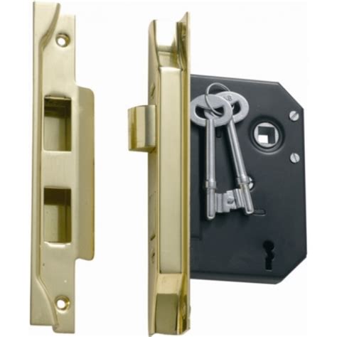 3 Lever rebated Mortice Locks for rebated double / French doors - Lock and Handle