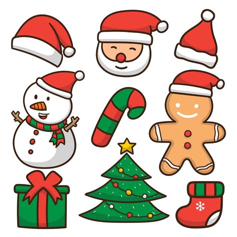 Hand drawn Christmas characters collection vector illustration 14765863 ...