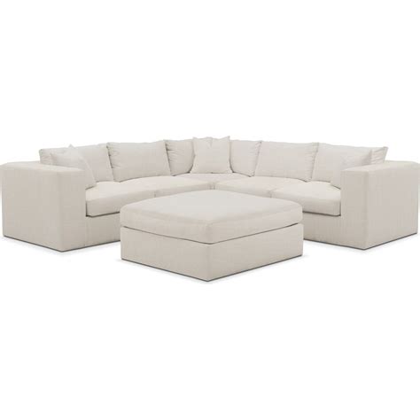 Collin 5-Piece Sectional and Ottoman | American Signature Furniture