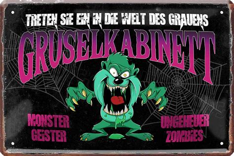 Blechschild ''Gruselkabinett (Monster)'' 20x30cm – Schilderstore24