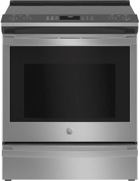 GE Profile™ 30" Fingerprint Resistant Stainless Steel Smart Slide-In Electric Convection Range ...