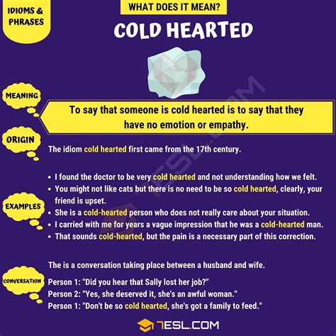 "Cold Hearted" Meaning, Origin and Examples • 7ESL