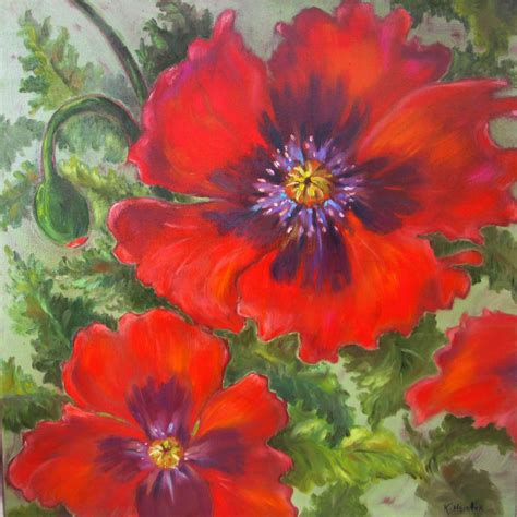 Poppy Oil Painting | Floral painting, Painting, Poppies