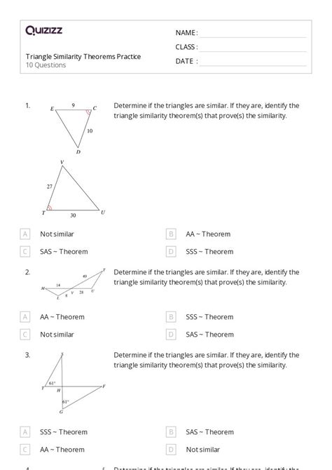 50+ similarity worksheets for 10th Class on Quizizz | Free & Printable