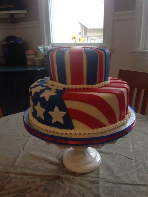 UK and USA flag cake. Union Jack with Stars and stripes. | London cake ...