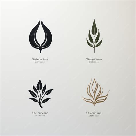 Premium AI Image | Minimalistic Logo Design and Variations on White Background