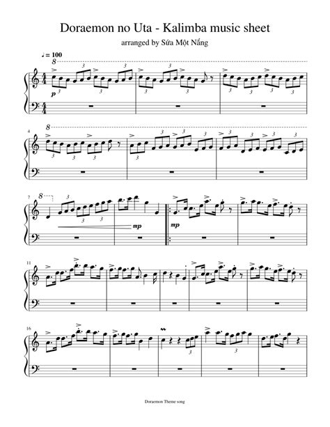 Doraemon Theme song Sheet music for Piano (Solo) | Musescore.com