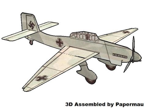 PAPERMAU: WW2`s German Aircraft Junkers JU 87 "Stuka" Paper Model by Marabout Junior