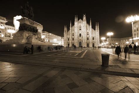 Milan,milano,front View of the Cathedral of Milan(duomo Di Milano)at Night Editorial Image ...