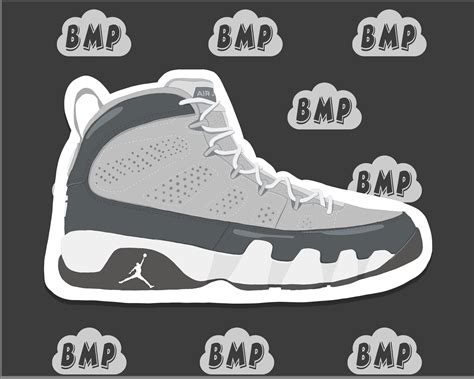 JORDAN 9 Cool Grey Glossy Vinyl Stickers Air | Etsy in 2021 | Air jordans, Jordan 9, Jordans