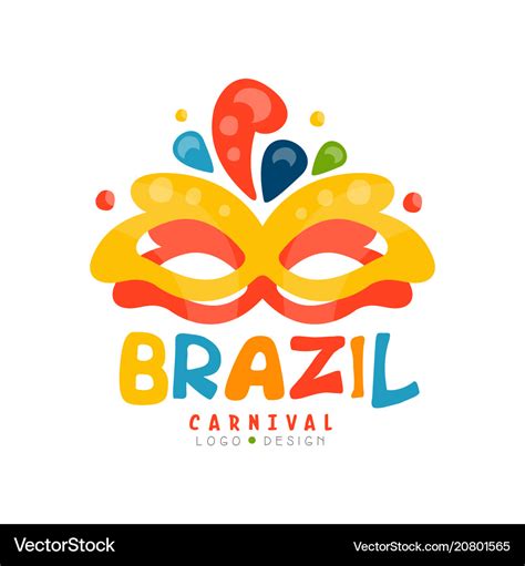 Brazil carnival logo design colorful festive Vector Image