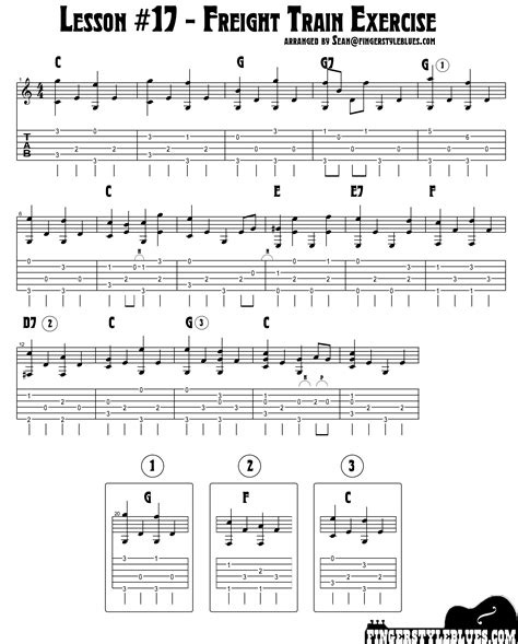 Lesson #17 - Freight Train Exercise | Fingerstyle Blues