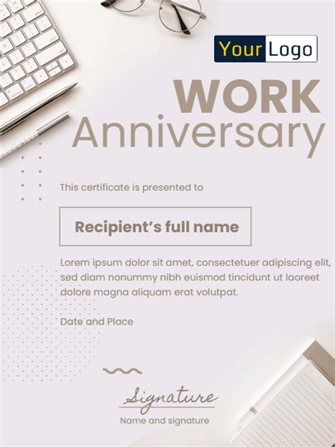 8 FREE Work Anniversary Certificate Templates | Virtualbadge.io