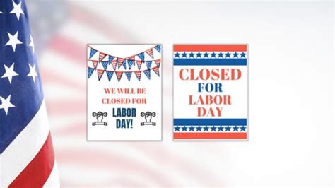 Closed for Labor Day Signs - Free Printables