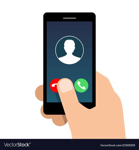 Incoming call on mobile phone Royalty Free Vector Image