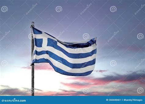 Waving Hellenic Flag .Greek Flag Waving Stock Image - Image of graphic ...