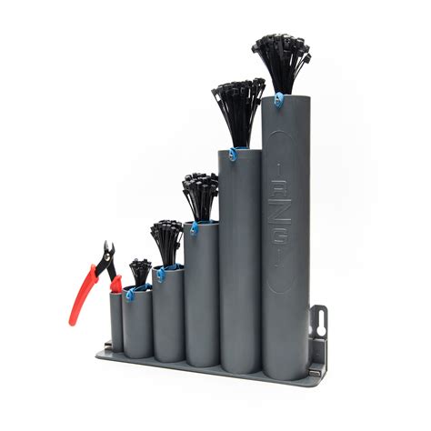 Ready-Zip-Go ™ Cable Tie Organizer with 250 Black Zip Ties and Flush Cutters – Ty-D-Up