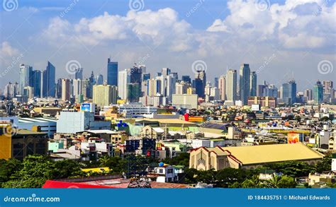 Paranaque, Metro Manila, Philippines - Baclaran Church with Makati ...