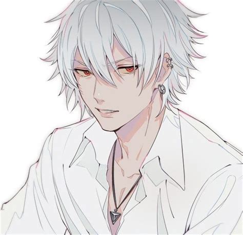 Pin by Wolfy on scorpio man | Anime white hair boy, White hair anime guy, Short white hair