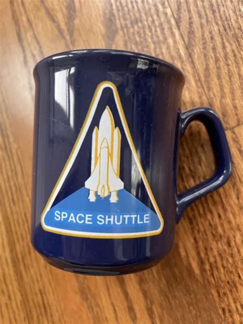 VINTAGE NASA SPACE SHUTTLE KENNEDY SPACE CENTER Coffee MUG Cup Blue $12 ...