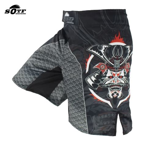 SOTF Black Domineering Samurai Fighting Fight Fitness Shorts Tiger Muay Thai mma shorts clothing ...