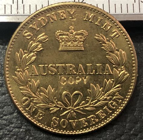 1855 Australia Colonial 1 Sovereign Victoria Gold Plated Coin CoPY-in Non-currency Coins from ...