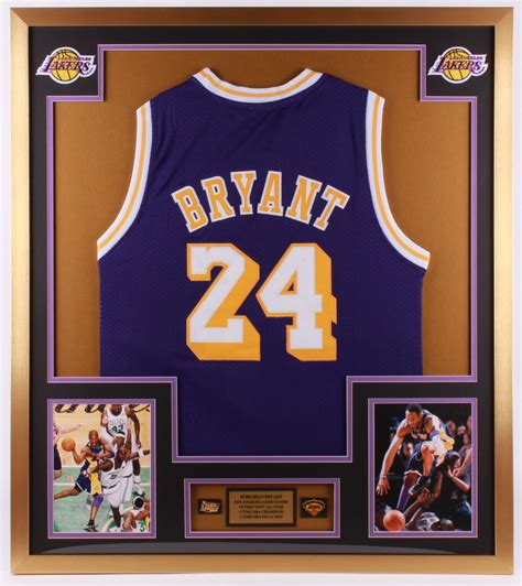 Kobe Bryant 32x36 Custom Framed Jersey Display with (2) Pins | Pristine Auction