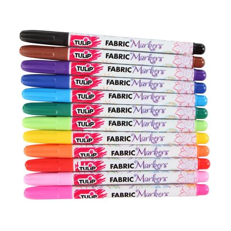 Tulip Permanent Nontoxic Fabric Markers (12-Pack)-26662 - The Home Depot