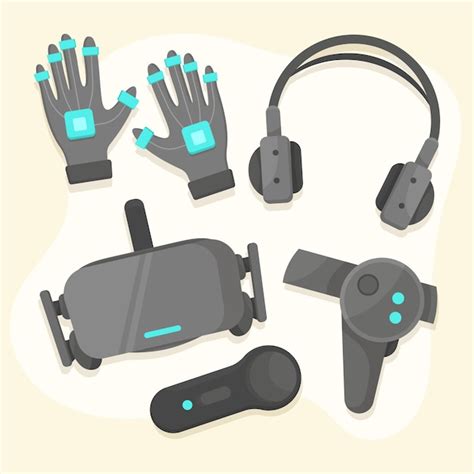 Premium Vector | Virtual reality equipment pack