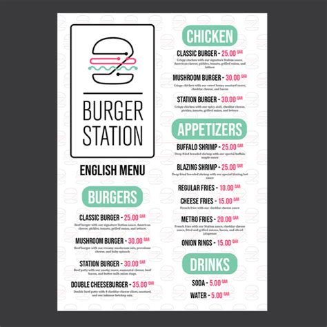 Burger food truck needs new menu! | Menu contest