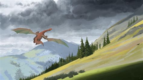 Landscape sketch... +Dragon by Shabow on DeviantArt