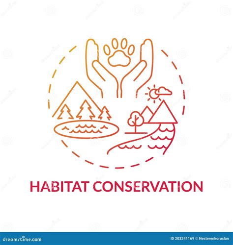 Habitat Conservation Red Gradient Concept Icon Stock Vector ...