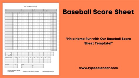 Free Printable Baseball Score Sheet / Scorecard Templates [Excel, PDF]