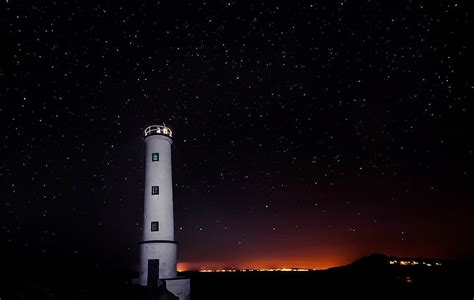 HD wallpaper: architecture, Lighthouse, Lights, night, Nightscape, sky, stars | Wallpaper Flare