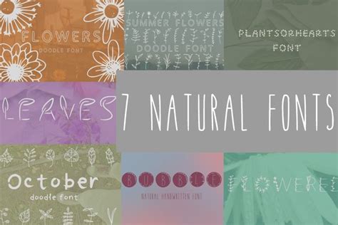 7 natural font bundle in ttf, otf