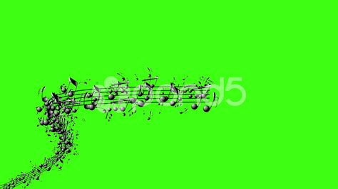 Music Notes Green Background