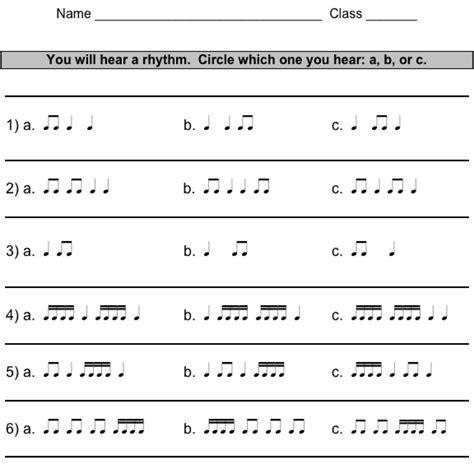 Rhythm worksheets | Exclusive Music