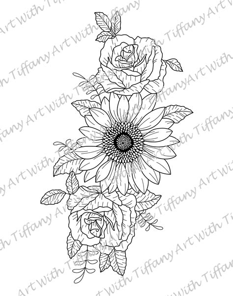 Sunflower Tattoo Stencils