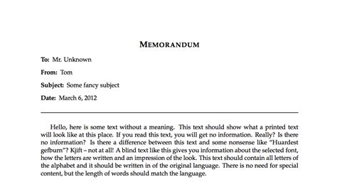 Writing a memo in LaTeX – texblog