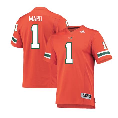 Miami Hurricanes adidas Cam Ward #1 Football Jersey - Orange