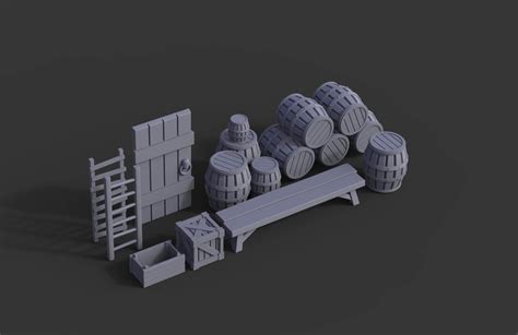 Wargaming Wood Props Pack - 3D Print Model by AlexGuillen