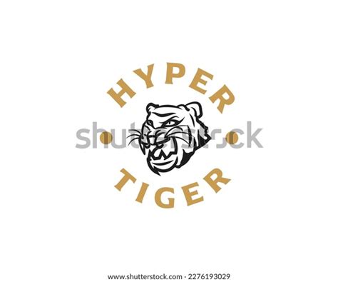 Black White Lineart Tiger Head Logo Stock Vector (Royalty Free ...