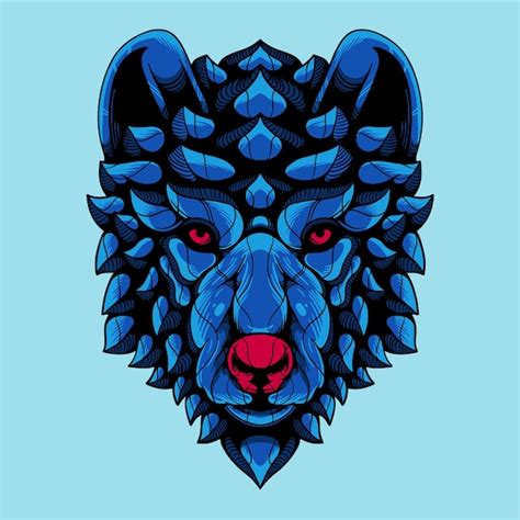 Premium Vector | Wolf face sketchy artwork design illustration