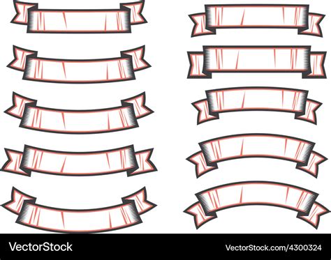 Set of ribbon shapes Royalty Free Vector Image