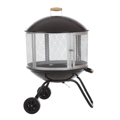 Shop Fire Sense 28-in W Black Steel Wood-Burning Fire Pit at Lowes.com