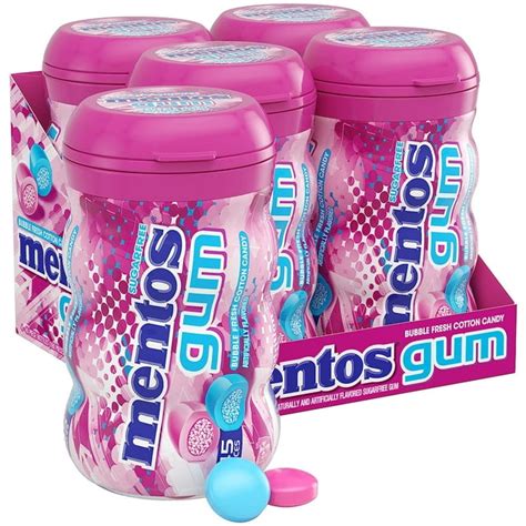 Sugar-Free Chewing Gum with Xylitol, Bubble Fresh Cotton Candy, 45 Piece Bottle (Bulk Pack of 4 ...