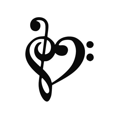 Love Music Treble and Bass Clef Heart Vinyl Decal 0001 - Etsy