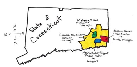 Map of three Southeastern Connecticut Native American Tribal Nations ...